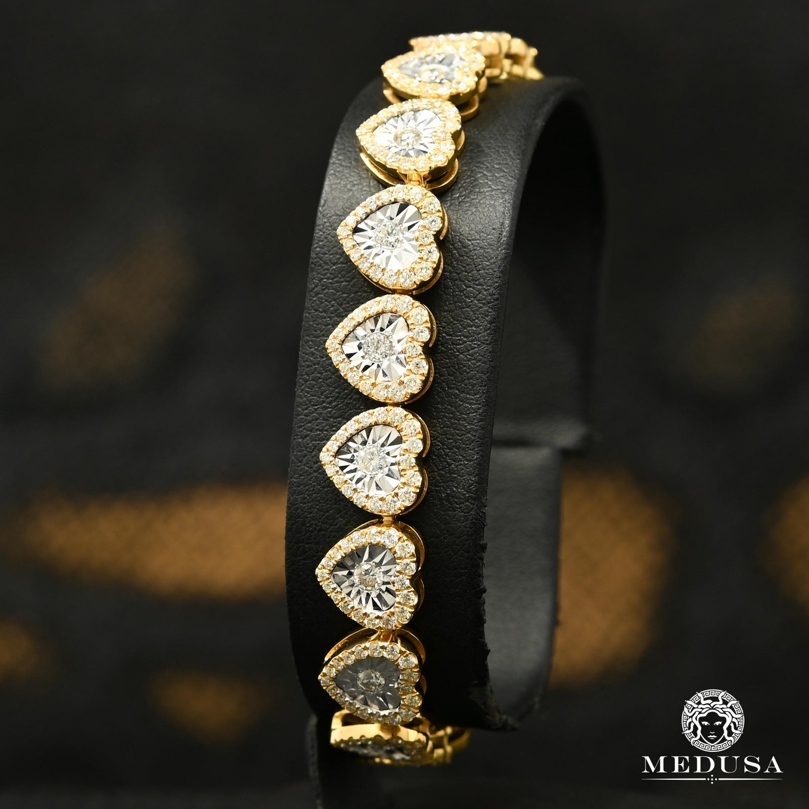 14K Gold Diamond Bracelet, 9.5mm Tennis Square Baguette Bracelet Men's  Bracelet