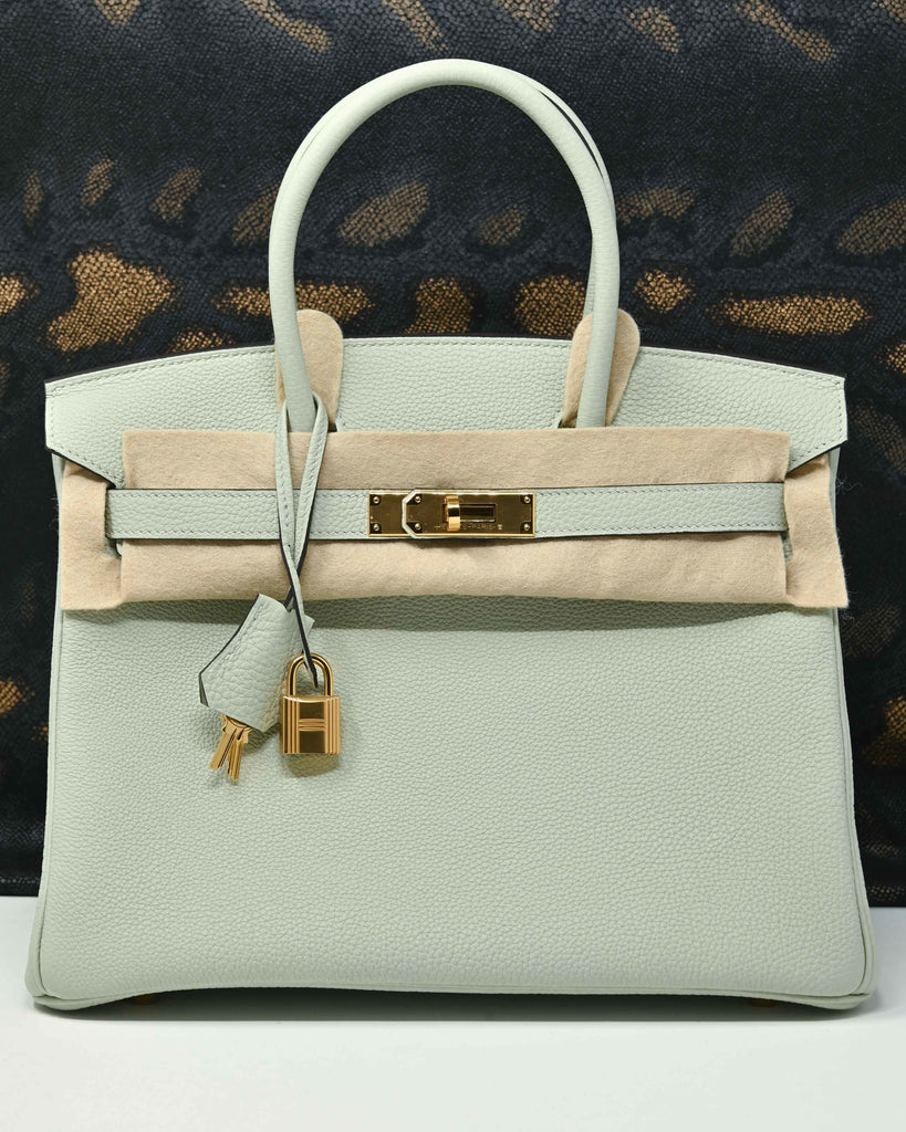 Hermes Birkin bag 30 Vert gris Togo leather Gold hardware