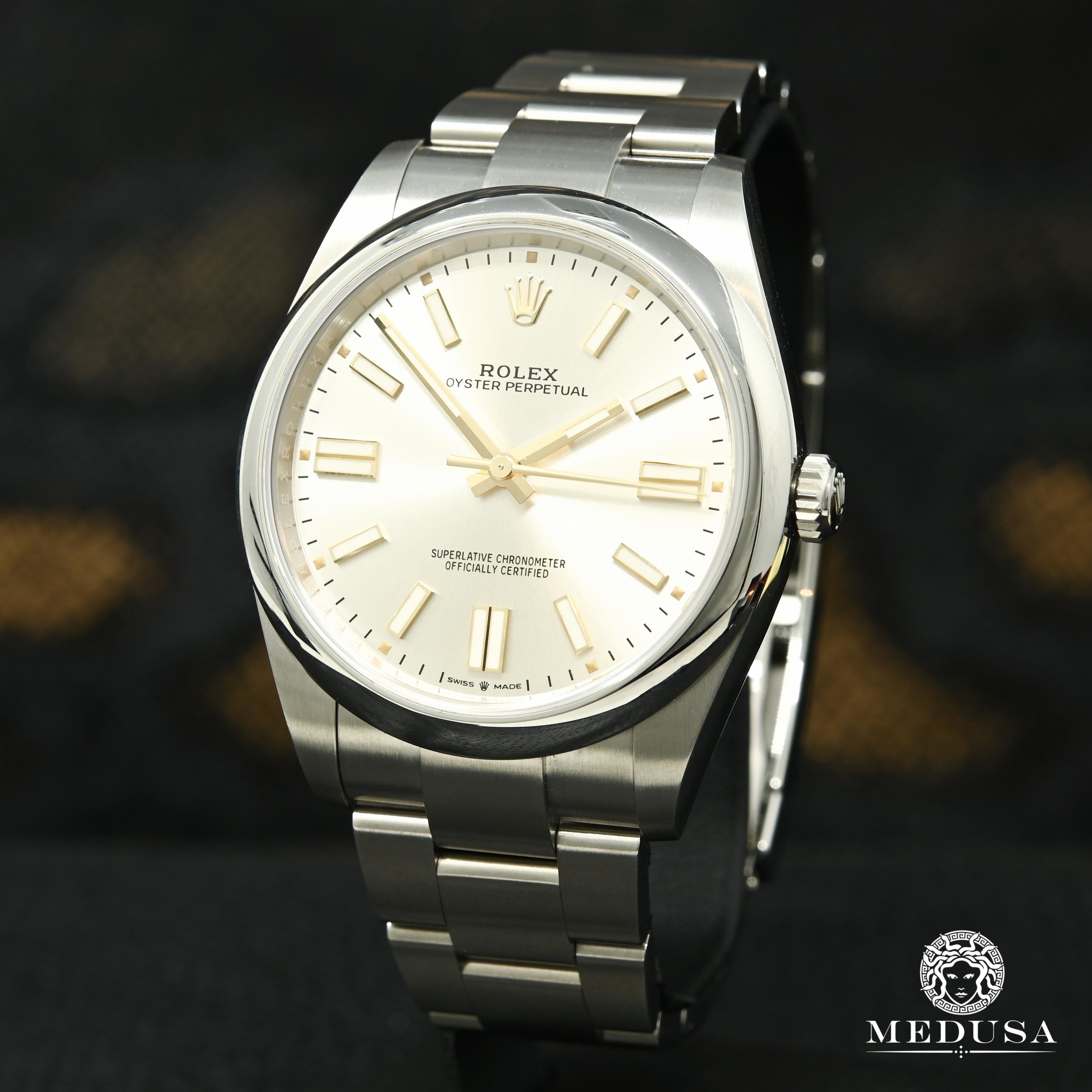 Rolex oyster perpetual discount silver