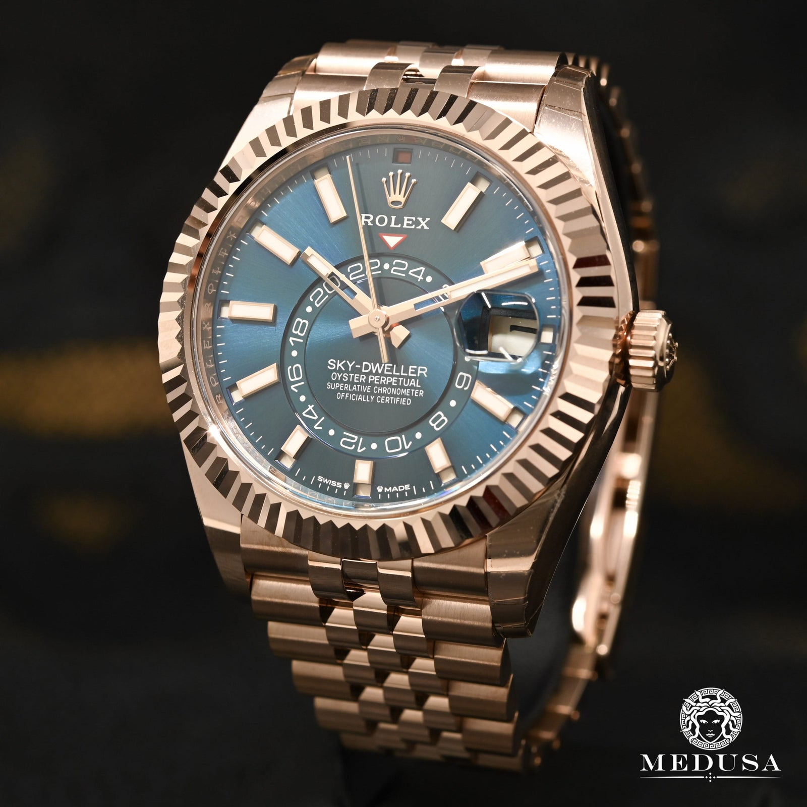 Blue silver and gold rolex best sale