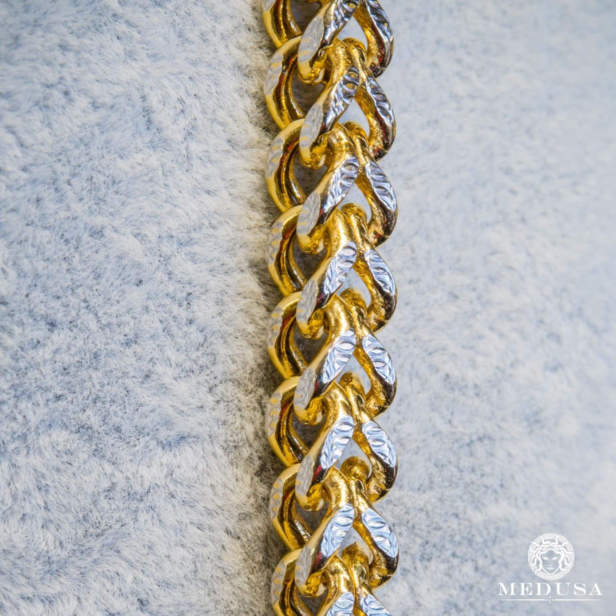 10K Gold Channel 2mm Franco Diamond Cut Chain ' Medusa Jewelry