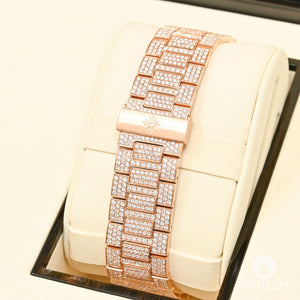 Patek philippe iced hot sale out rose gold