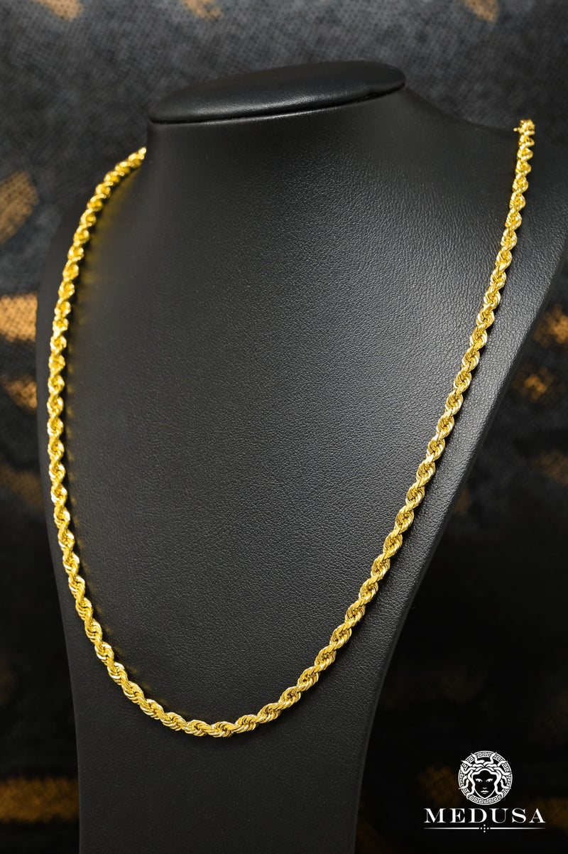 18K Gold Chain, 4mm Rope Solid 750 Chain