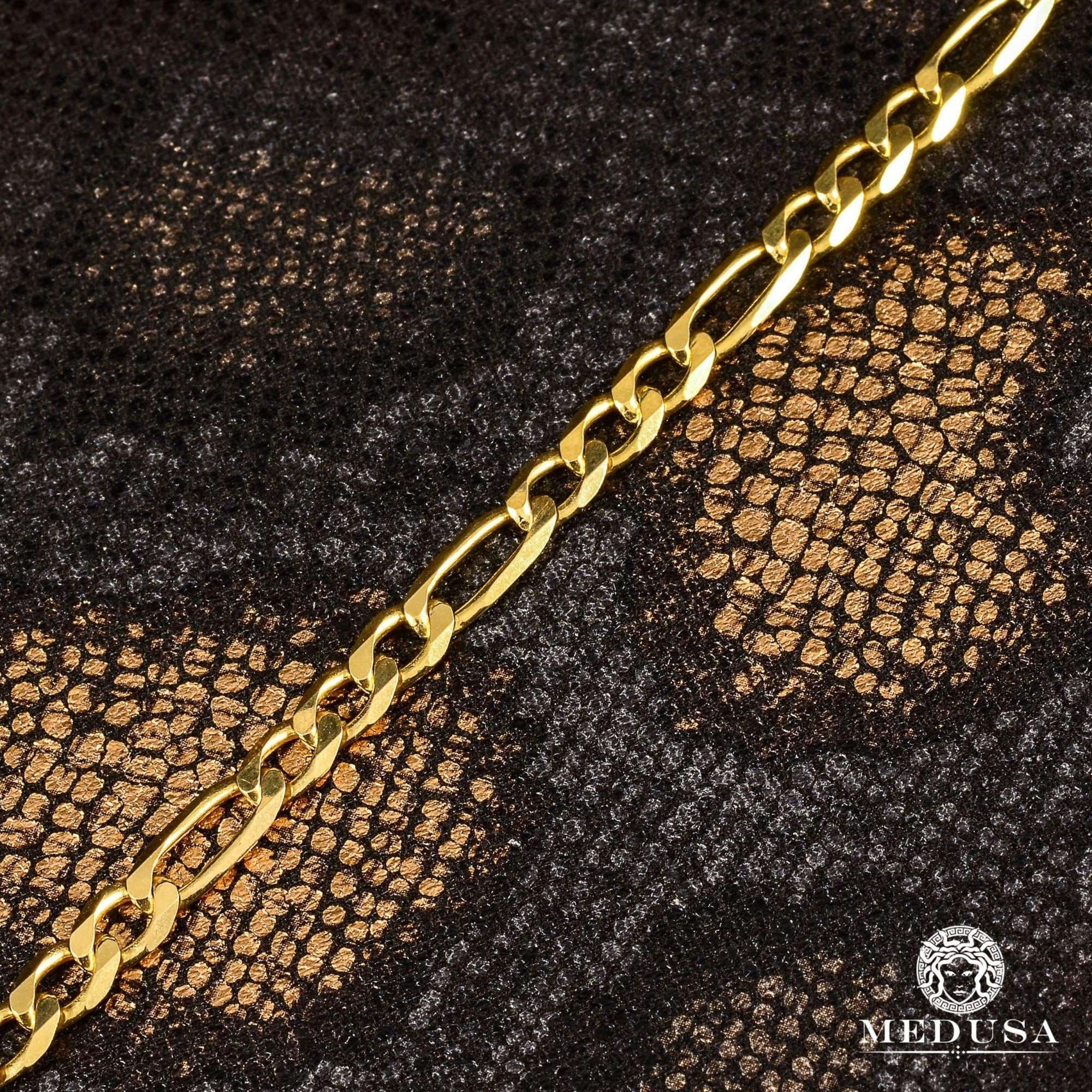 10K Gold Bracelet | Men's Bracelet 6mm Figaro Solid Bracelet