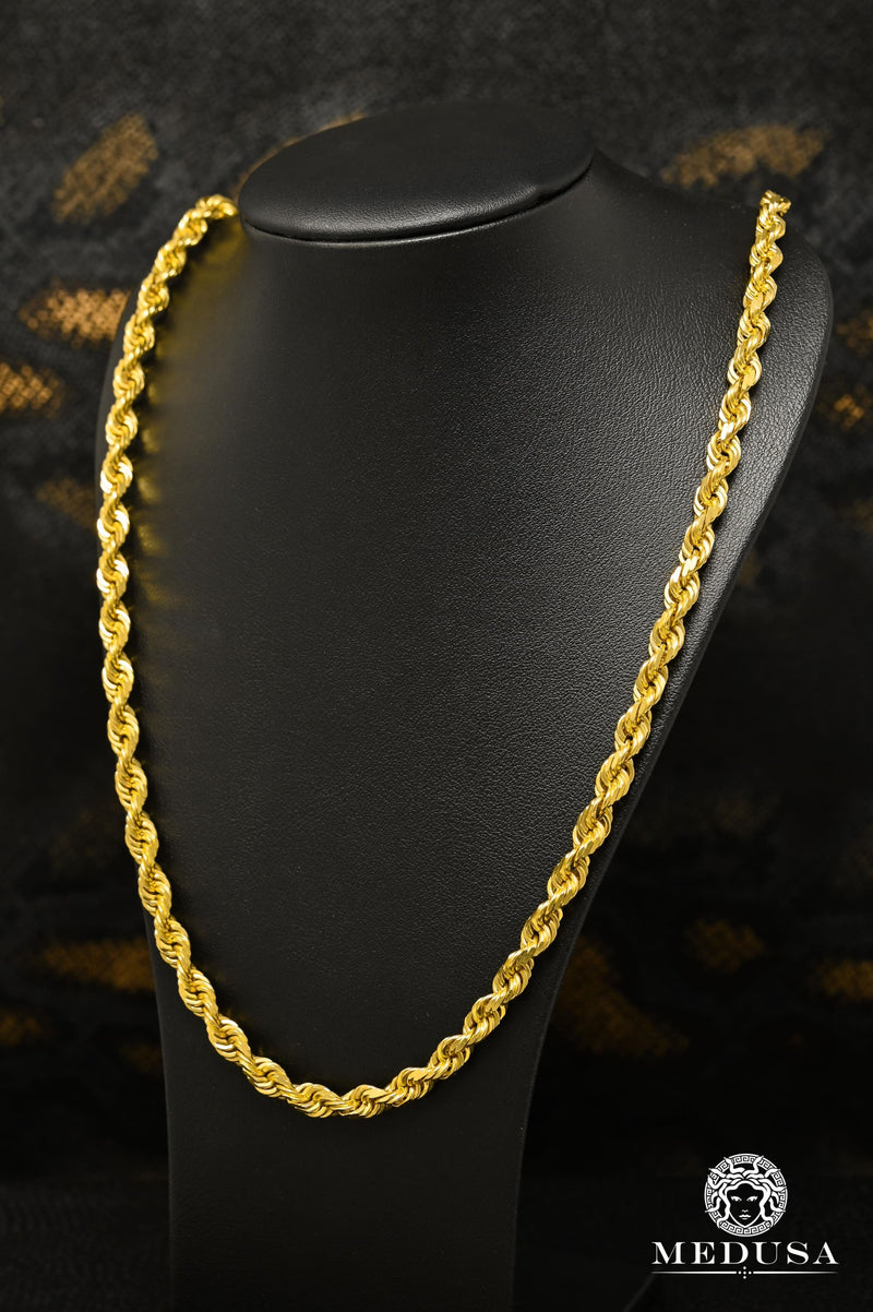 10K Gold Chain | 6mm Rope Solid String | Medusa jewelry