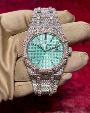 41mm Audemars Piguet Royal Oak Baby Blue Full Iced