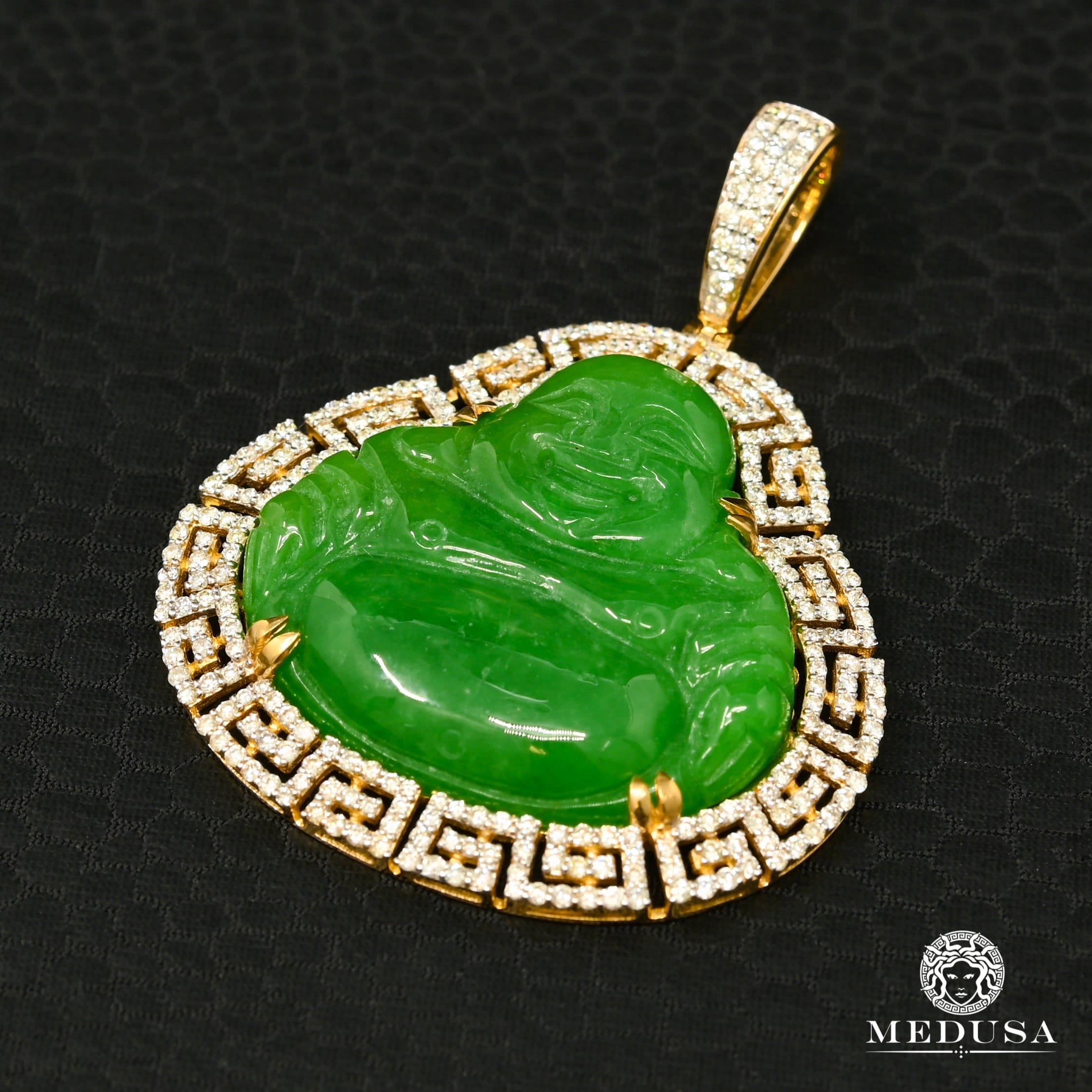 Diamond jade deals buddha pendant