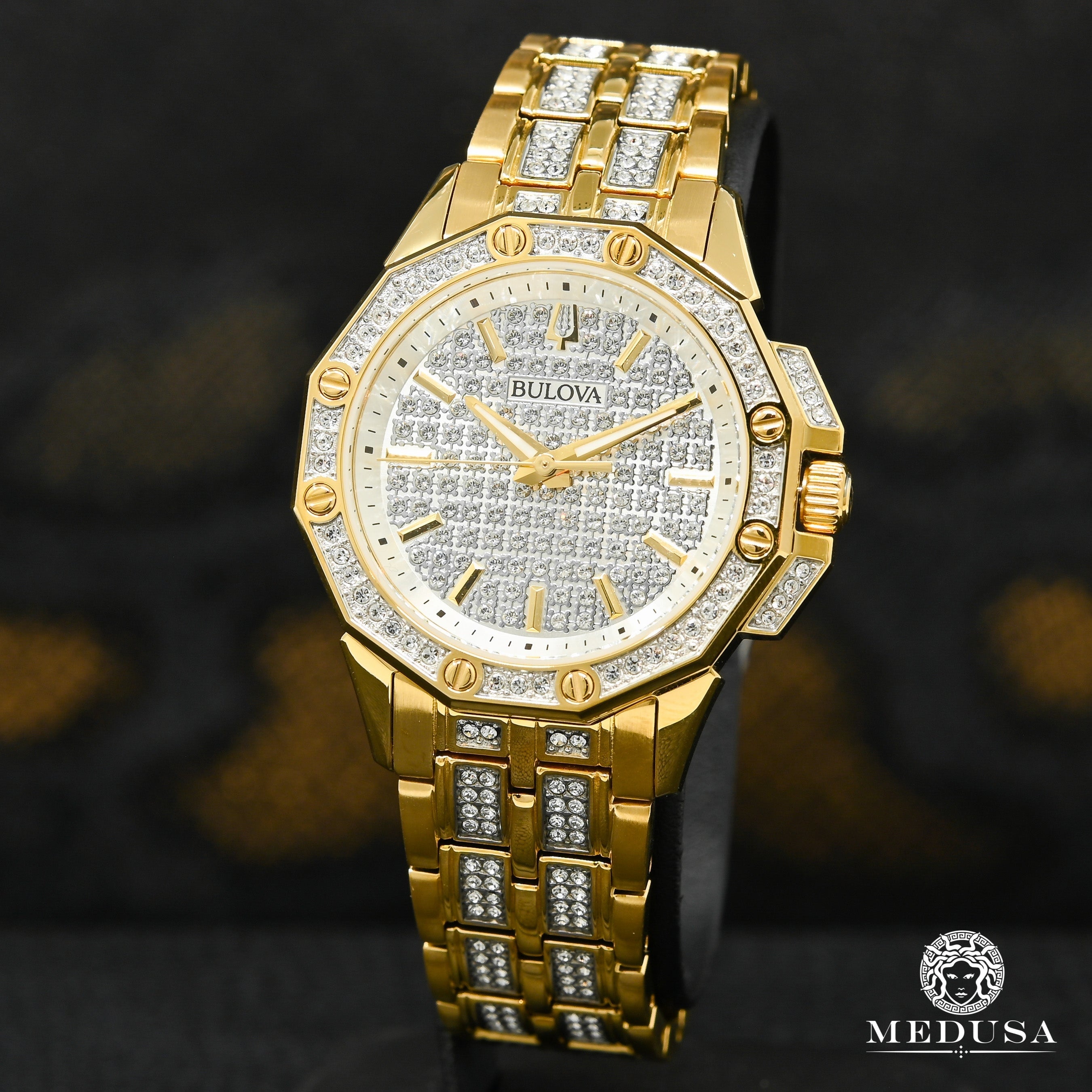 Men's swarovski crystal online accented watch