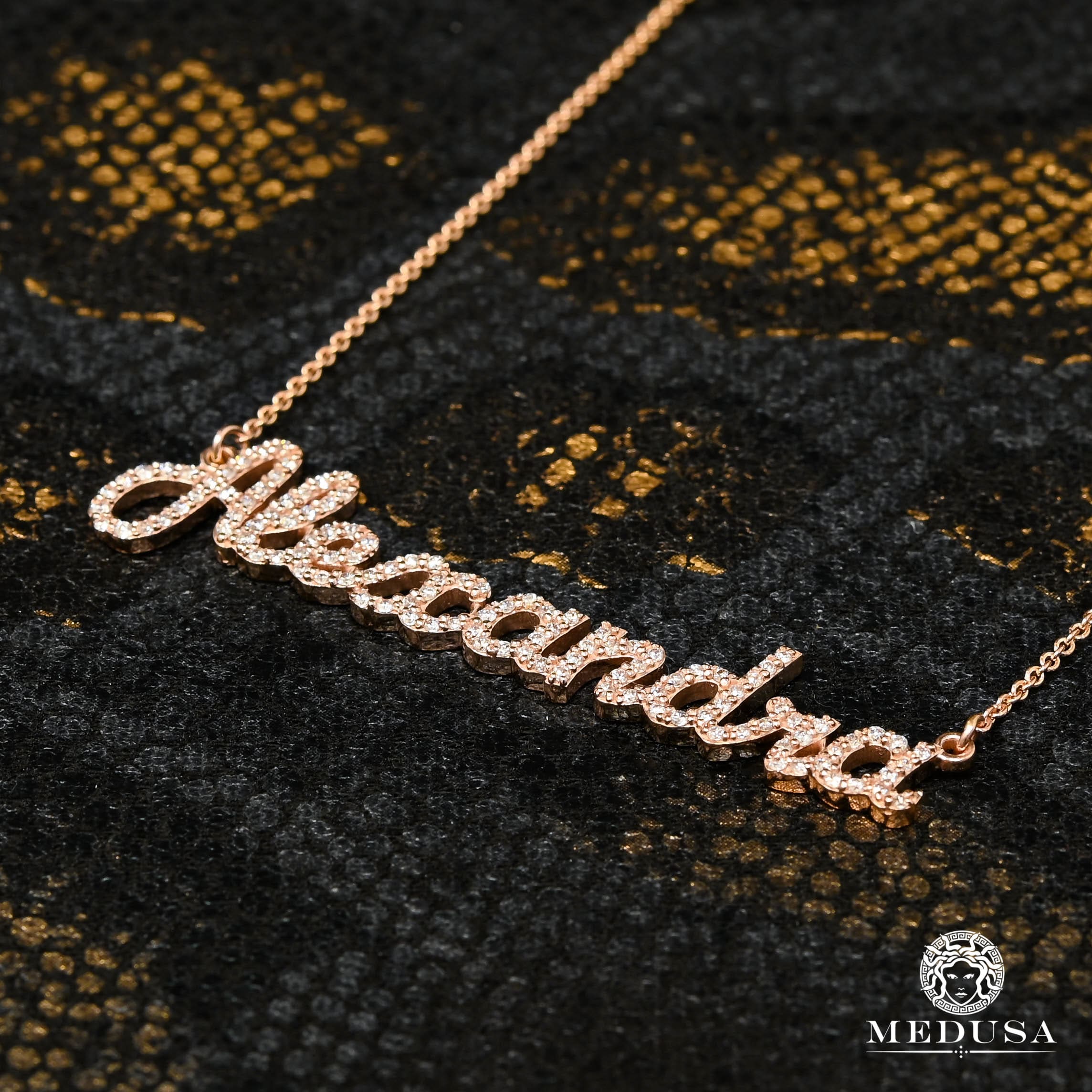 Personalised diamond name on sale necklace