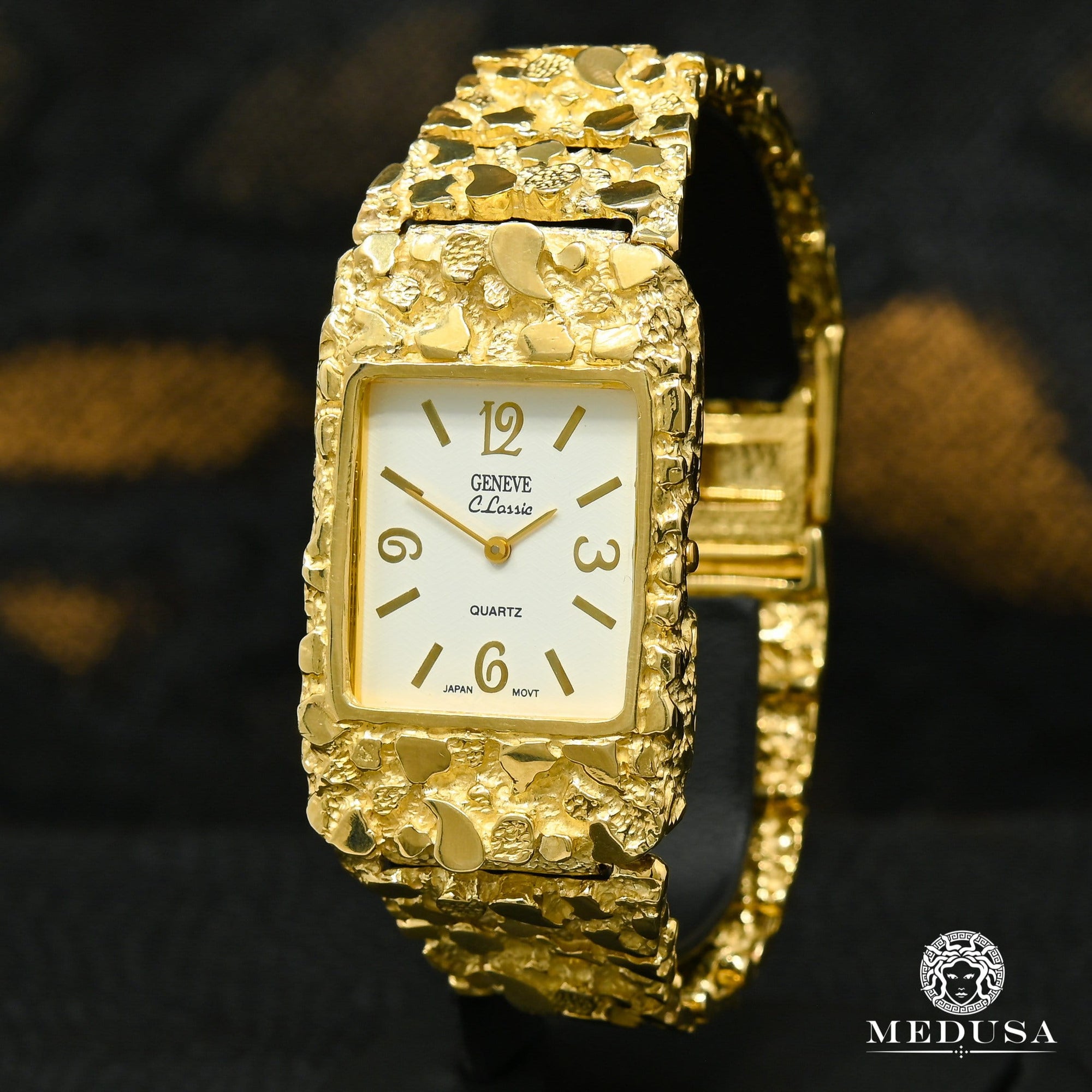Montre en Or 10K | Montre Homme Genève H6 - Nugget Or Jaune