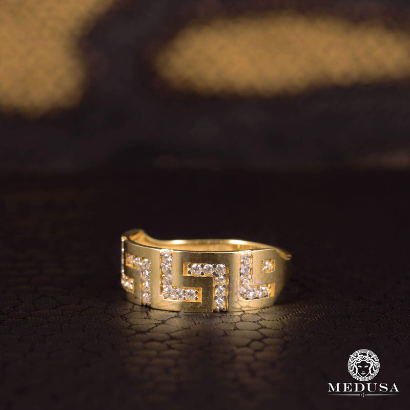 Greca motif & logo crystal ring - Versace - Women | Luisaviaroma
