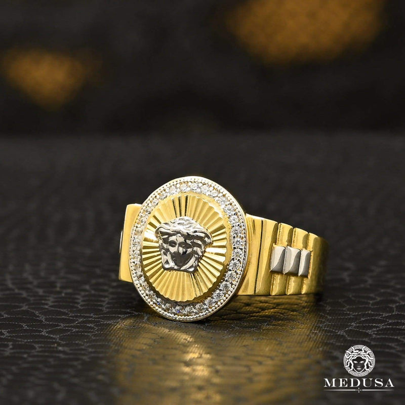 10K Gold Ring | Glam H42 Mens Ring | Medusa jewelry