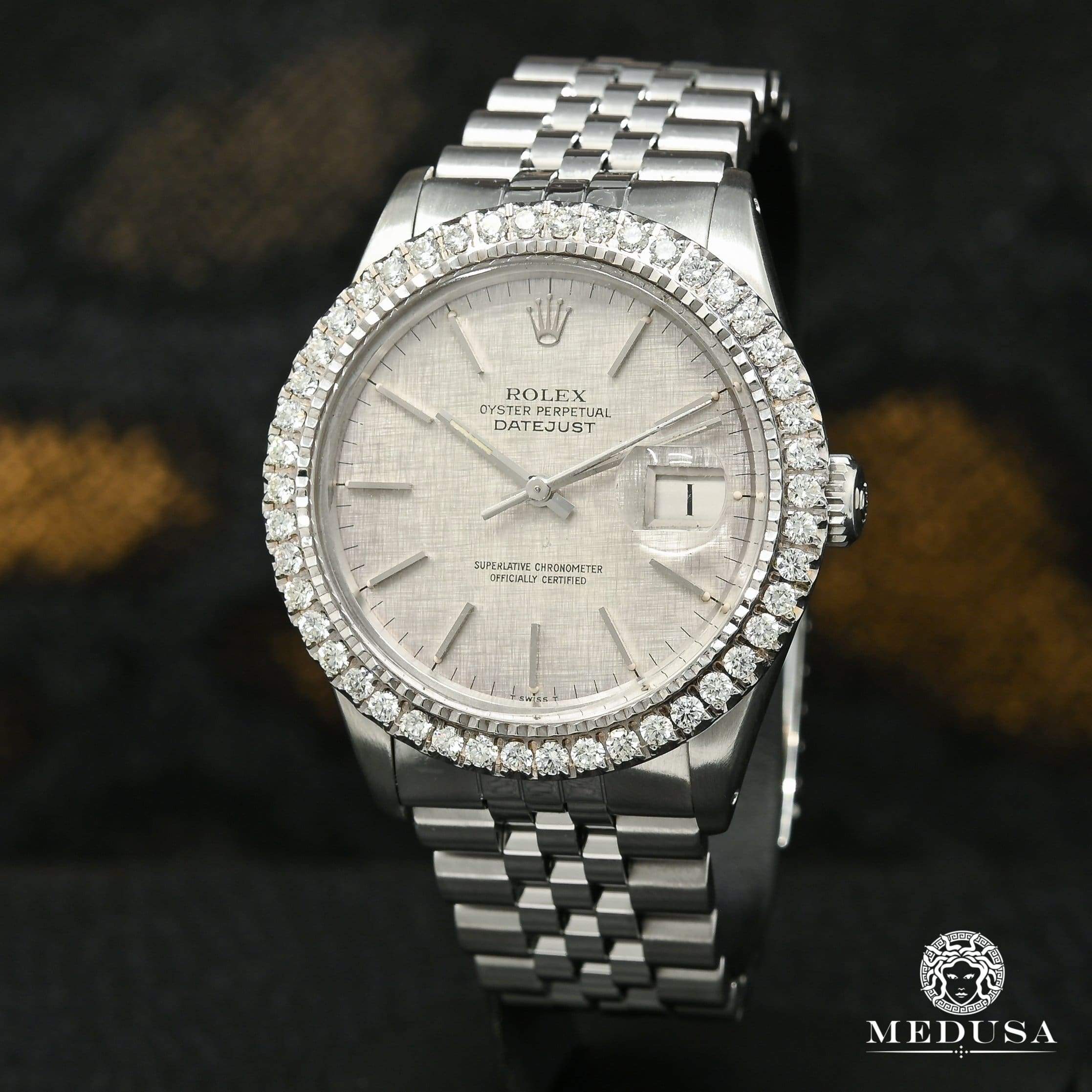 Rolex Datejust 36mm Varilla de plata inoxidable