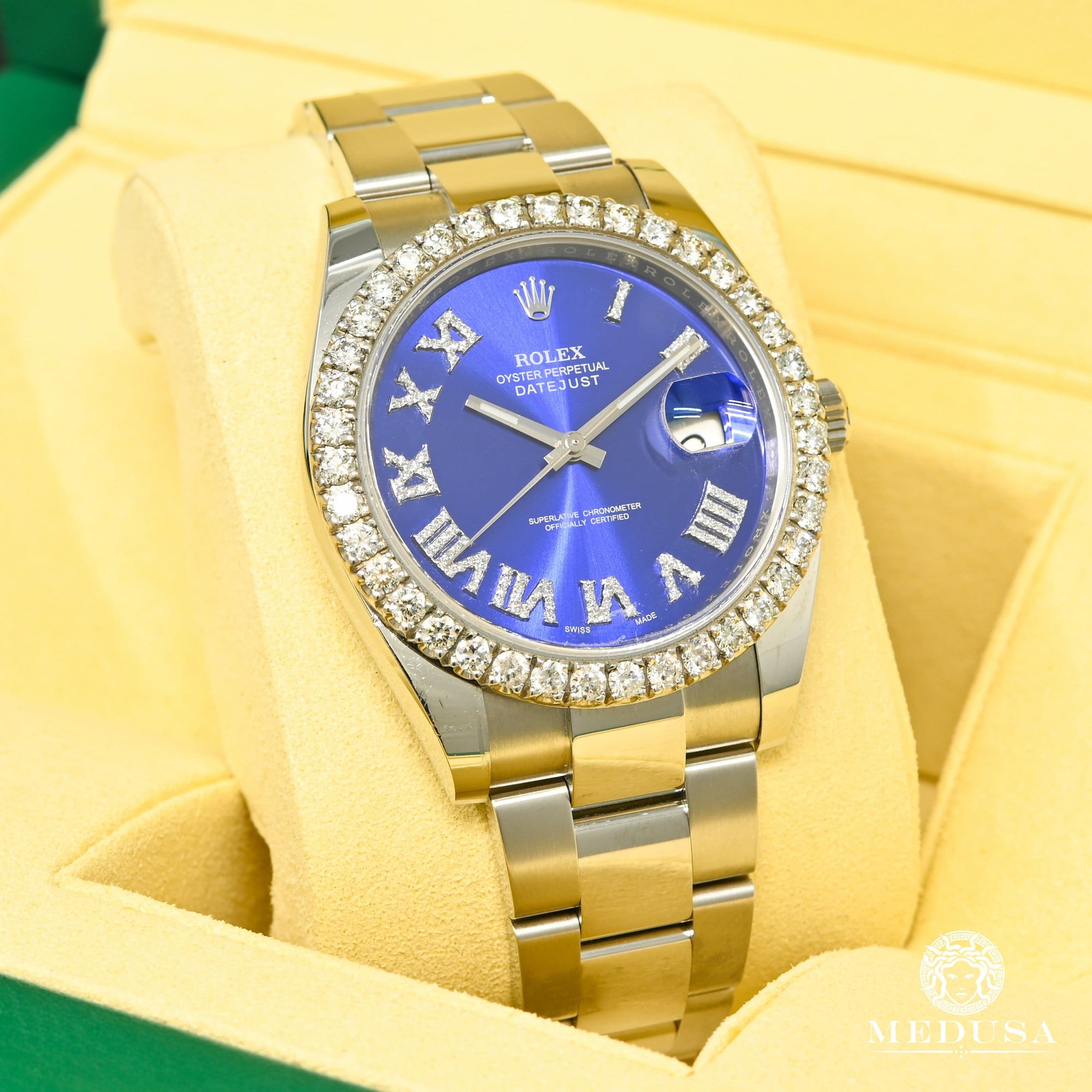 Blue face diamond rolex best sale