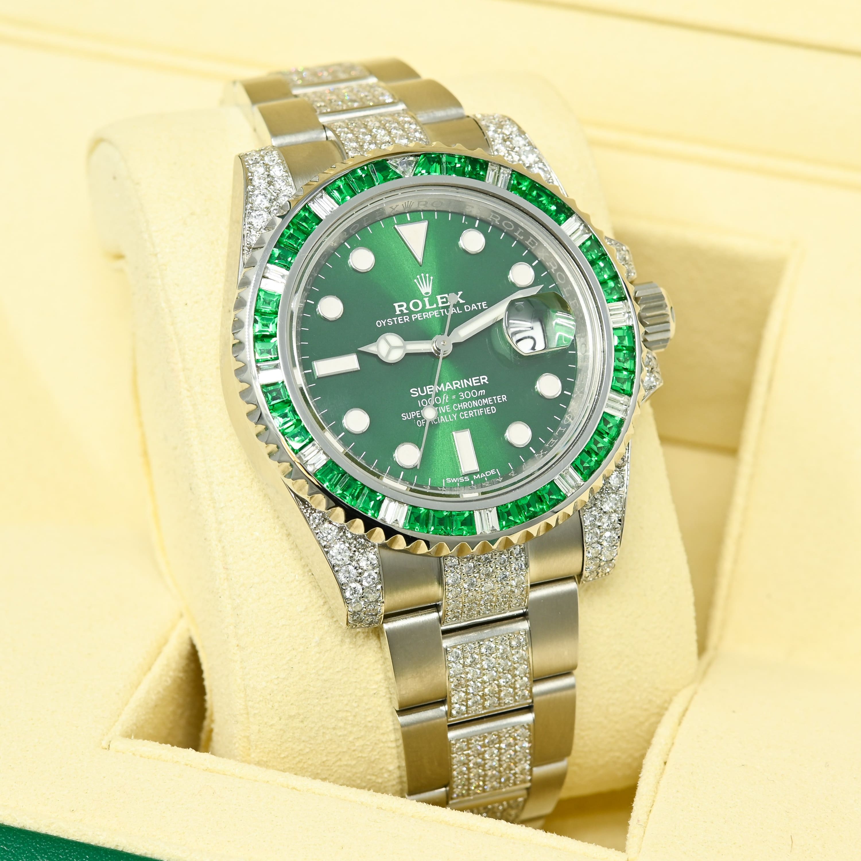 Rolex Submariner 40mm Hulk Iced Emerald