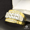 10K Gold Diamond Ring | Square D7 Men&#39;s Ring - 1.50CT Diamond / 2 Tone Gold